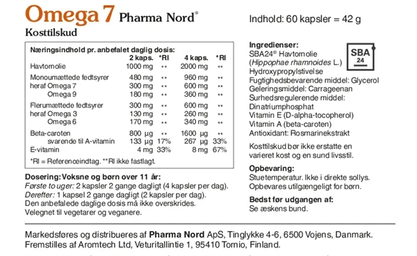 Omega 7 Pharma Nord 60 vegetabilske kapsler