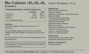 Bio-Calcium+D3+K1+K2 150 tabletter