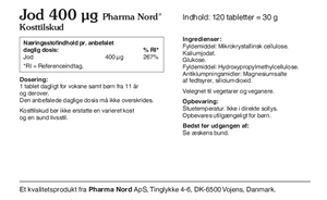Jod 400 mcg Pharma Nord 120 tabletter