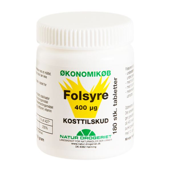 Folsyre 400 Mcg økonomikøb 180 Tabletter